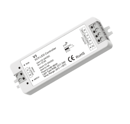 SKY RF RGB Receiver, 3 Channels 4A, 12V 144W / 24V 288W