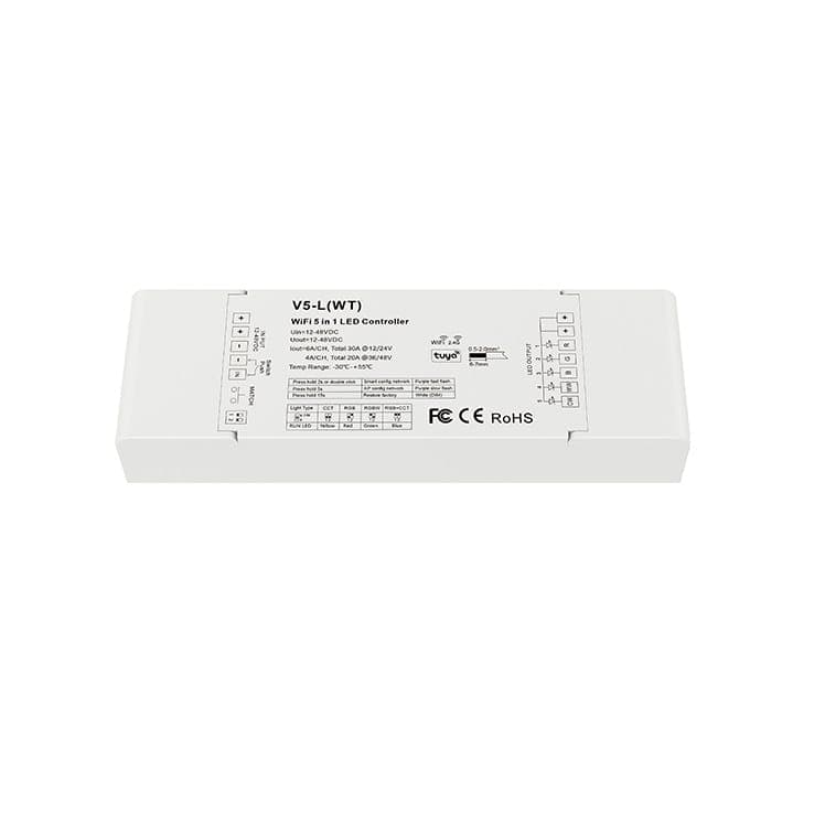 SKY WiFi + RF RGB/RGBW/RGBCCT Receiver, 5 Ch 6A, Tuya, Alexa & Google