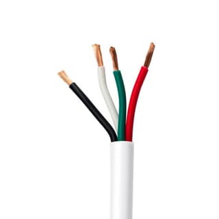 18/4 AWG Stranded Wire, 10A 125V, White Jacket – Sold by the Foot