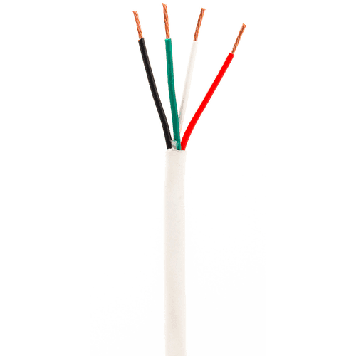 22/4 AWG Stranded Wire, 5A 125V, White Jacket – Sold by the Foot