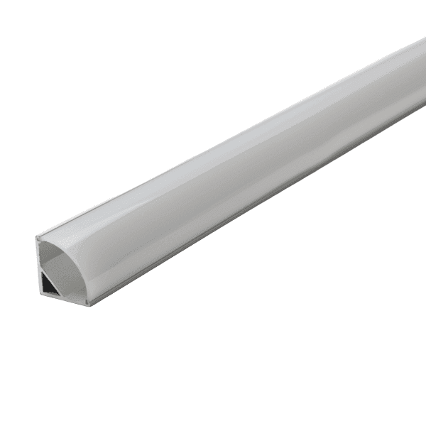 Corner LED Aluminum Channel 45° for 10mm Strip, 8 ft – Silver (CP1)