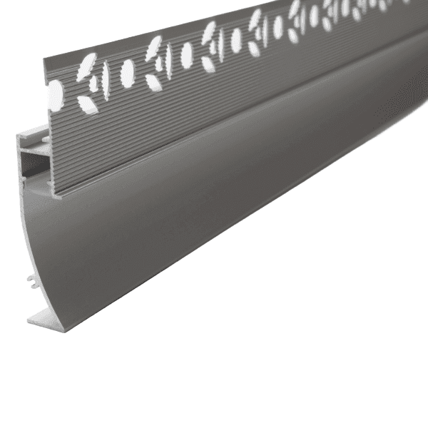 Trimless Baseboard LED Channel for Drywall, 8 ft – Silver (BBT1)