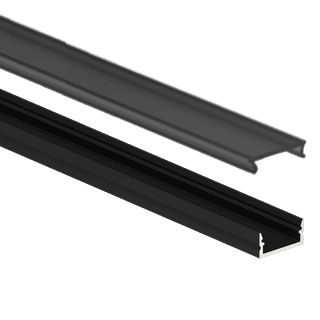 Surface Mount LED Aluminum Channel for 10mm Strip, 8 ft – Black (AS1)