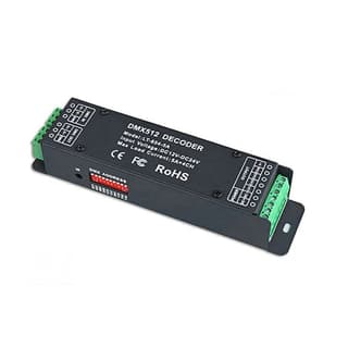 RGBW DMX512 Decoder, 4 Channels 5A, 12/24V, Terminal Block