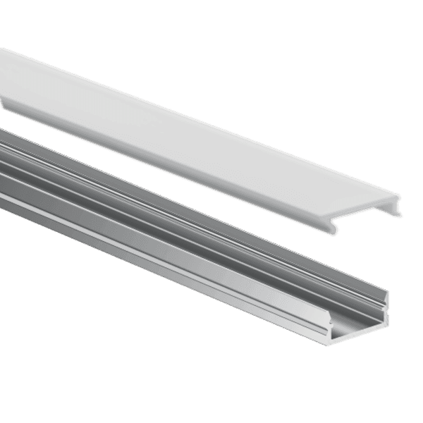 Surface Mount LED Aluminum Channel for 10mm Strip, 8 ft – Silver (AS1)