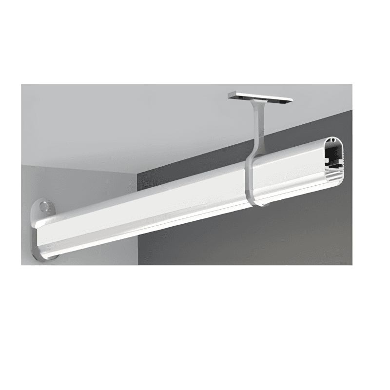 LED Closet Rod Profile for 5mm Strip, 8 ft – Chrome, Opal Diffuser