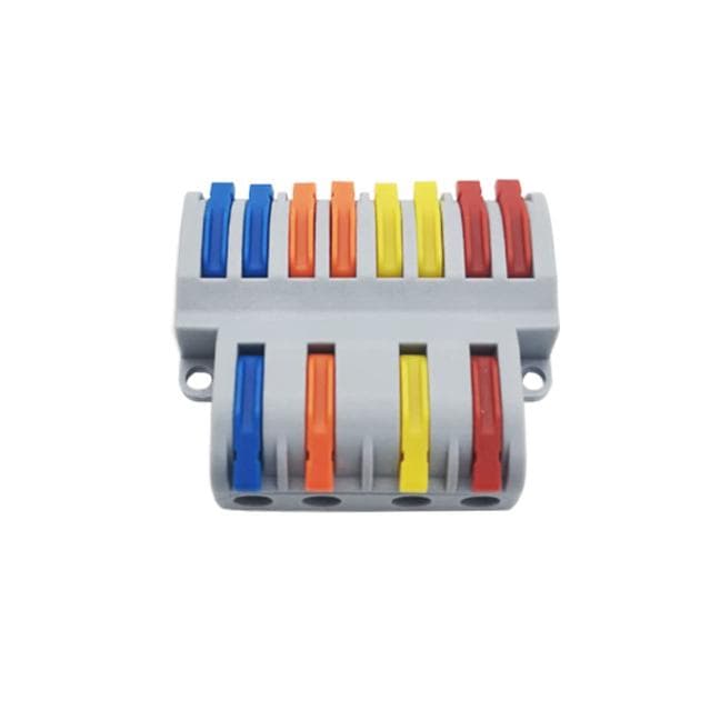 Lever Wire Connector 4-In 8-Out, 28-12 AWG, 32A 600V