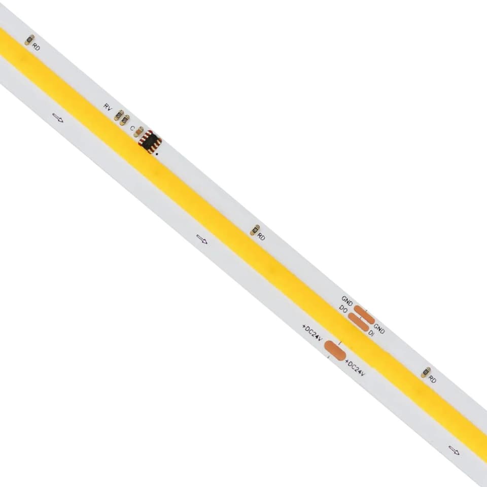 Digital COB LED Strip 24V, 360 LED/m 12W/m, 10mm, 16.4 ft – 6000K, UL