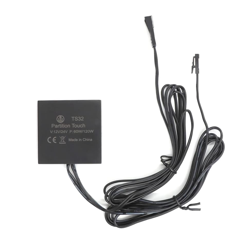 In-Line Touch Dimmer Switch 12-24V, JST 3A, Recessed Mount – Black