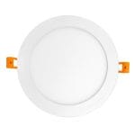 8" LED Flat Round Panel, White Frame