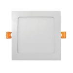 8" ETL LED Square Flat Panel - White Frame, 18W Dimmable