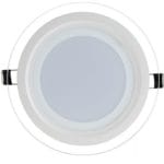 7" LED Glass Round Panel - Switchable Color Temperature, 12W