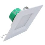 6" Square LED Recessed Down Light, Baffle Trim, 15W