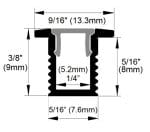 recessed slim aluminum profile