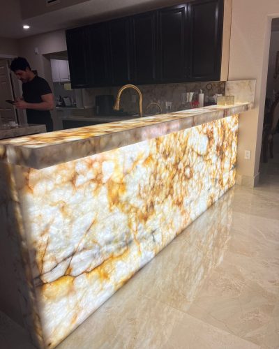 LED Translucent Counter Top After Installation